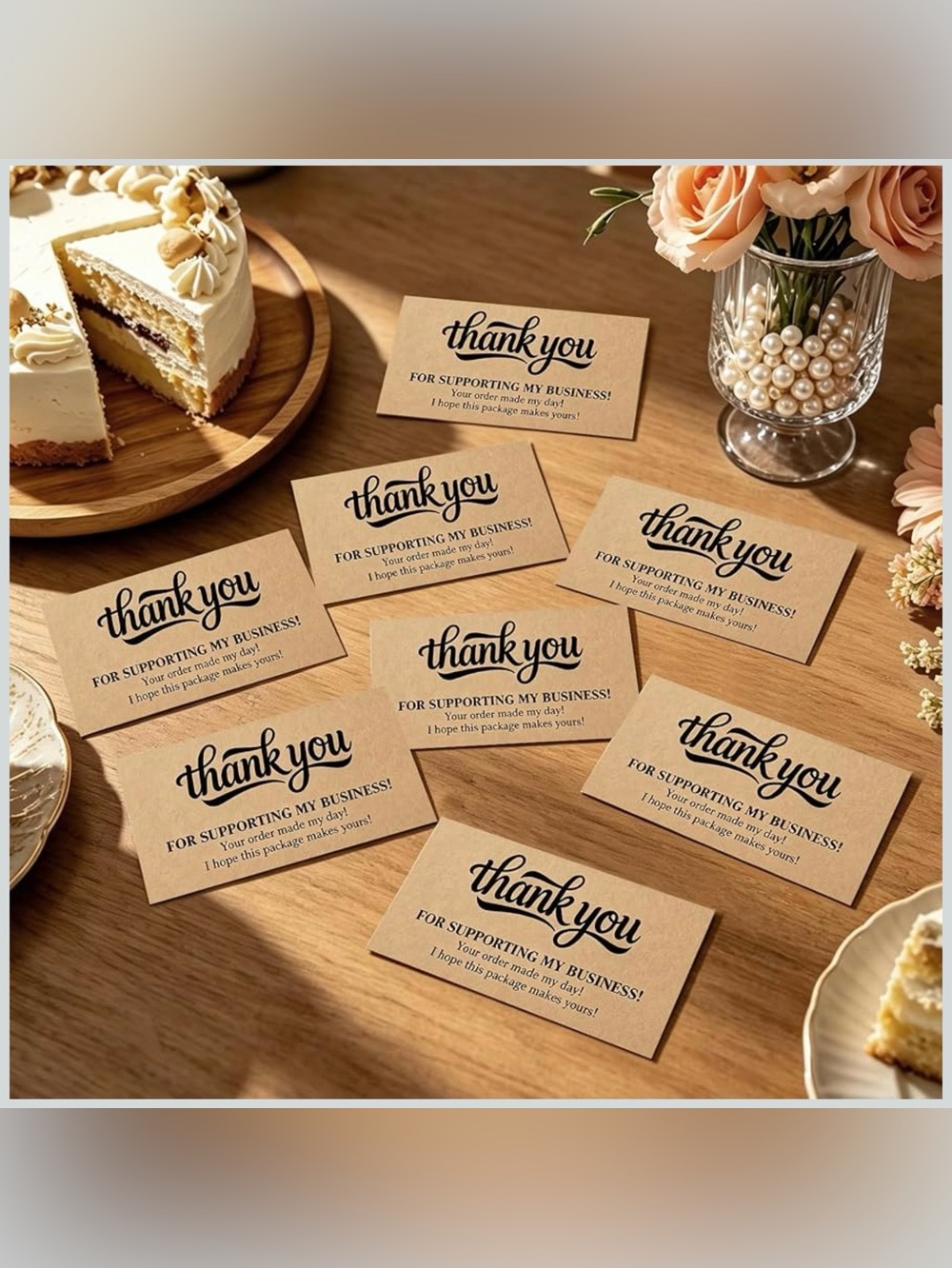 35 2x3.5in THANK YOU FOR SUPPORTING MY BUSINESS Cards - Your order made my day!